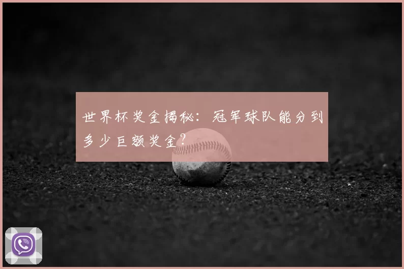 世界杯奖金揭秘:冠军球队能分到多少巨额奖金?
