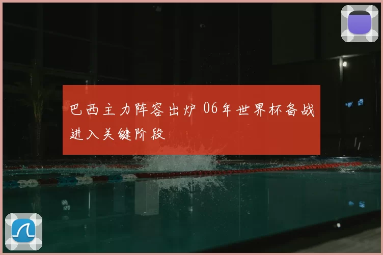 巴西主力阵容出炉 06年世界杯备战进入关键阶段