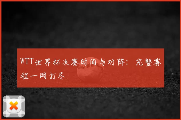 WTT世界杯决赛时间与对阵：完整赛程一网打尽